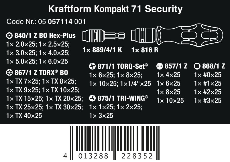 Wera набор отверток 05057114001 набор из 32 купить,NaN