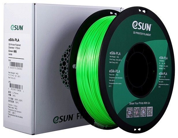 Пластик для 3D-печати ESUN eSilk-PLA_Green зеленый