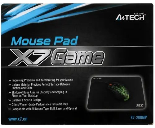 Коврик для мыши A4Tech X7-200MP 250x200x3 мм черный купить,1418