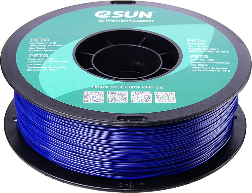 Пластик для 3D-печати ESUN PETG Filament solid синий купить,0