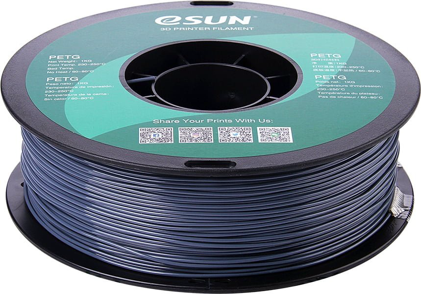 Пластик для 3D-печати ESUN PETG Filament solid серый купить,NaN