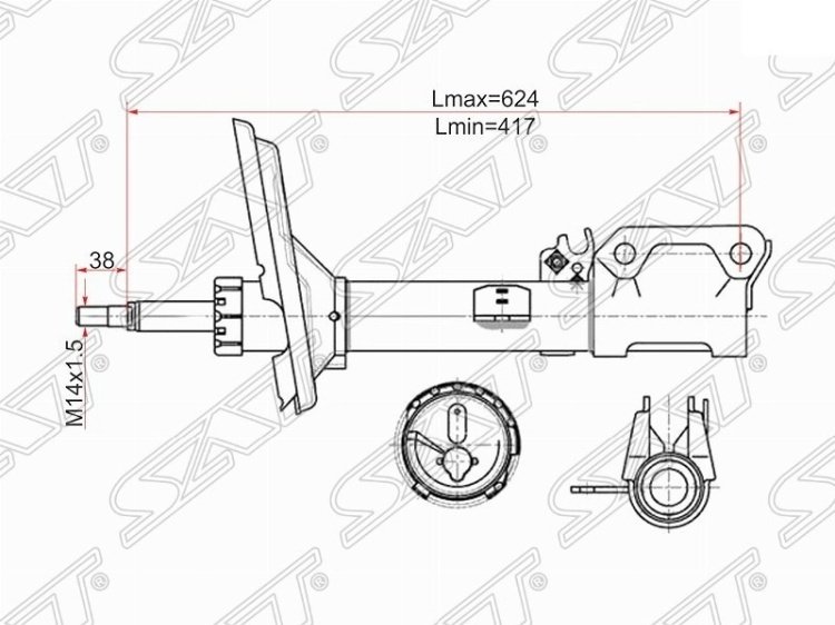 Амортизатор SAT задний ST-48530-49275 1 шт купить,28050