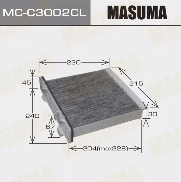 MASUMA салонный фильтр MC-C3002CL купить,4673