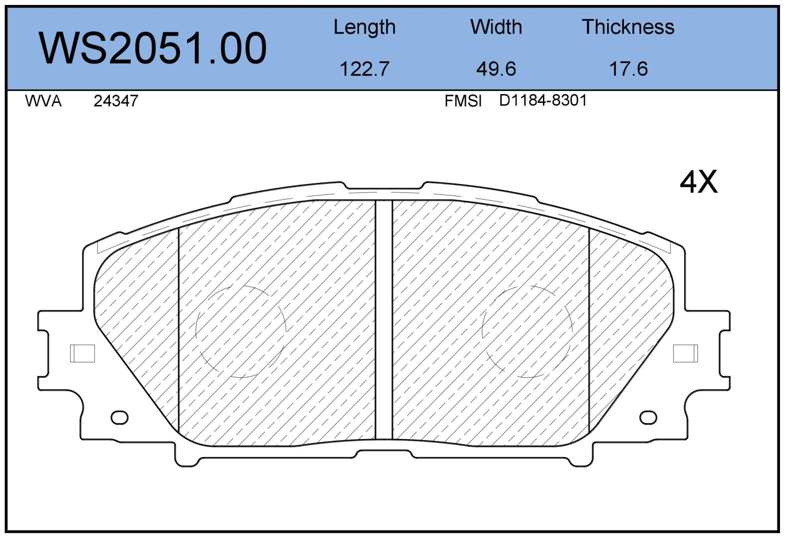 Колодки Jeenice передние WS2051.00