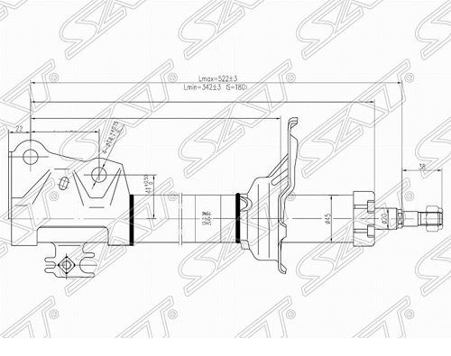 Амортизатор SAT передний ST-48510-59198 1 шт купить,19240
