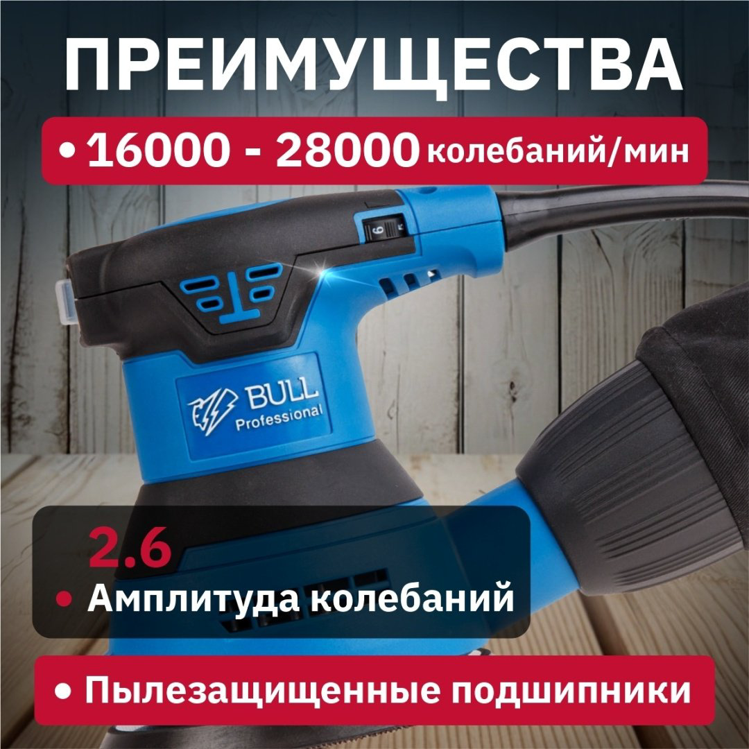 Шлифмашина эксцентриковая Bull OS 1235 купить,NaN