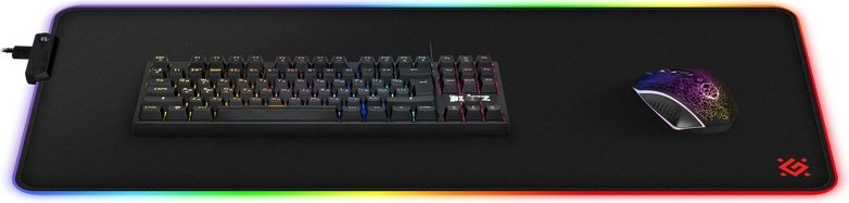 Коврик для мыши Defender Black XXL Light 780x300x4 мм черный купить,6390