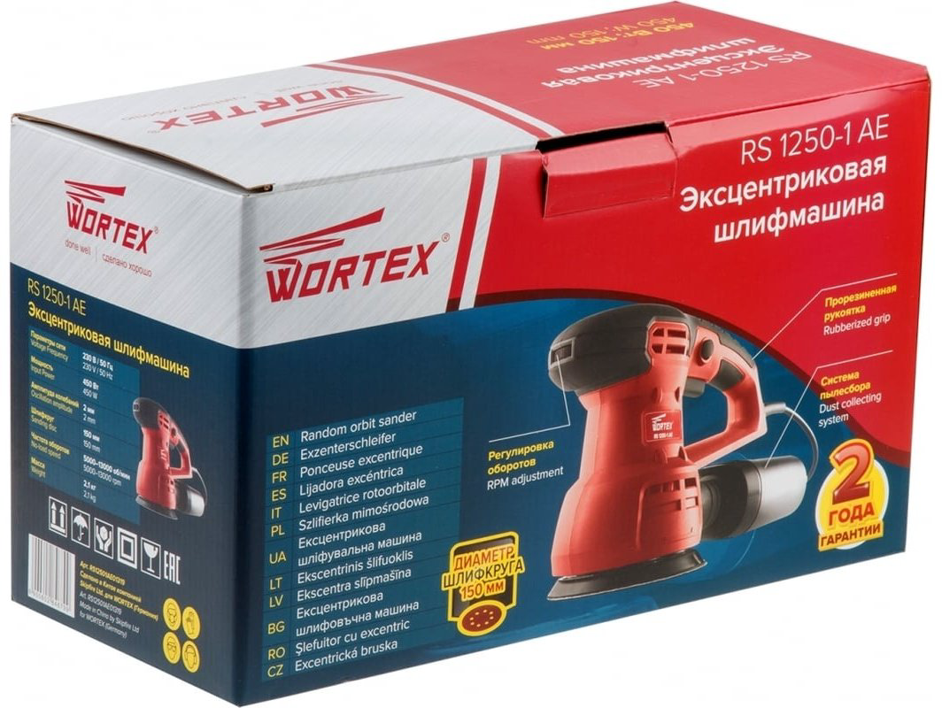 Шлифмашина эксцентриковая WORTEX RS 1250-1 AE RS12501AE01319 купить,NaN
