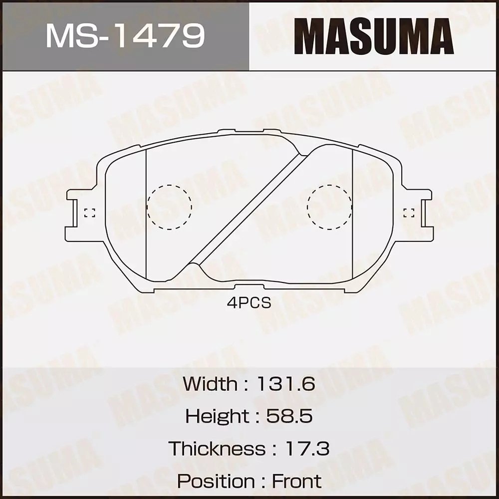 Колодки MASUMA передние MS-1479