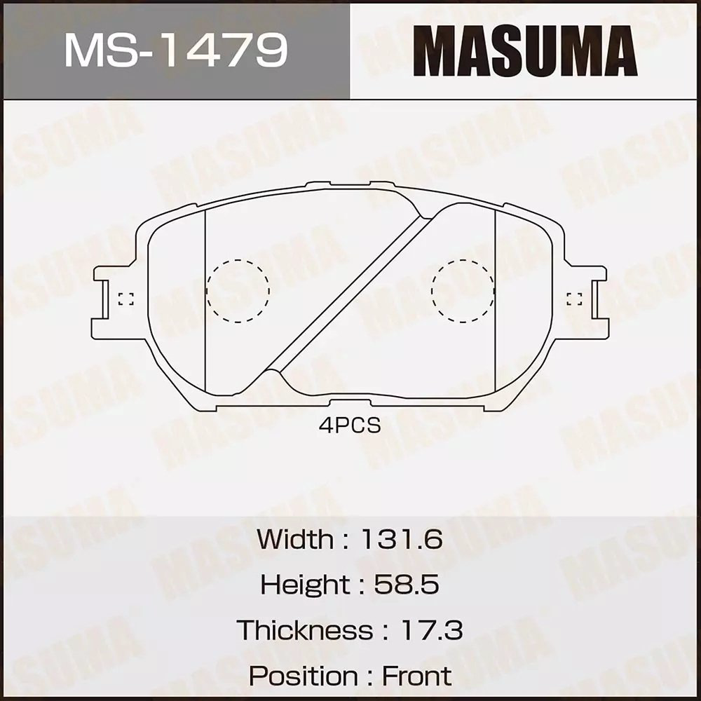 Колодки MASUMA передние MS-1479