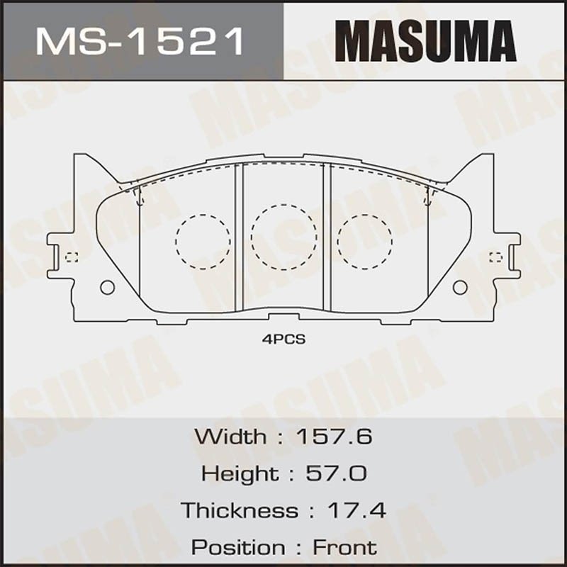 Колодки MASUMA передние MS-1521