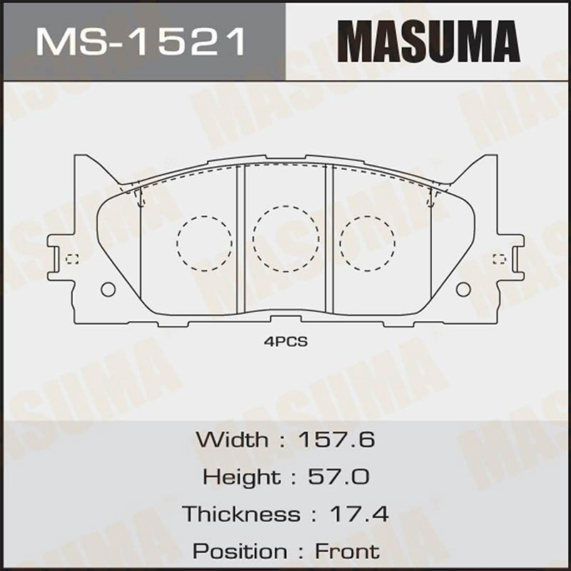 Колодки MASUMA передние MS-1521
