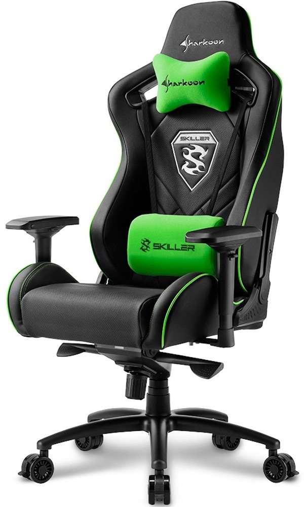 Игровое кресло Sharkoon Skiller SGS4, зеленый, черный