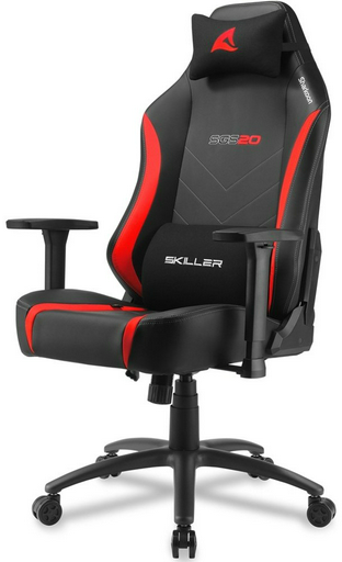 Игровое кресло Sharkoon Skiller SGS20, красный, черный