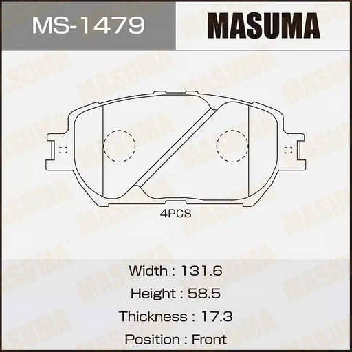 Колодки MASUMA передние MS-1479