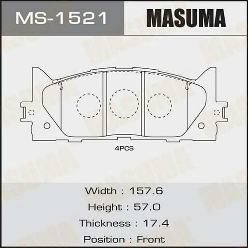 Колодки MASUMA передние MS-1521