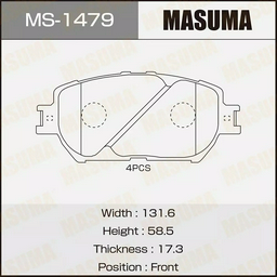 Колодки MASUMA передние MS-1479