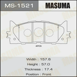 Колодки MASUMA передние MS-1521