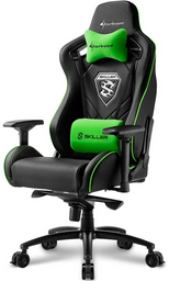 Игровое кресло Sharkoon Skiller SGS4, зеленый, черный
