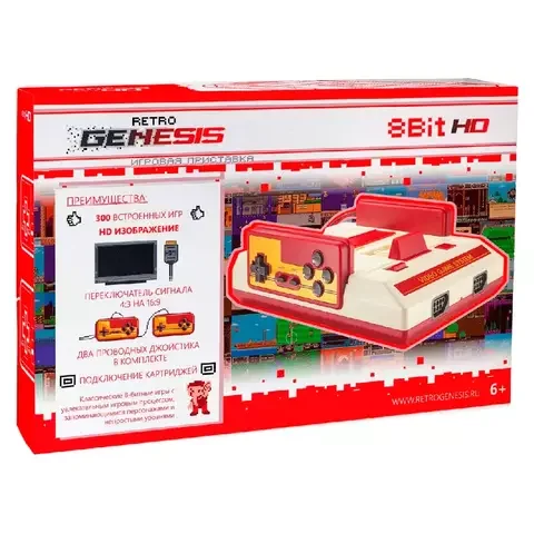 Игровая приставка Retro Genesis 8 Bit HD Wireless + 300 игр HDMI кабель 2 беспроводных джойстика Red Beige - ForteMarket Игровая приставка Retro Genesis 8 Bit HD Wireless + 300 игр HDMI кабель 2 беспроводных джойстика Red Beige купить,0