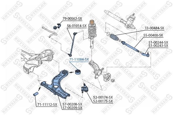Stellox сайлентблок рычага подвески 71-11084-SX купить,1702