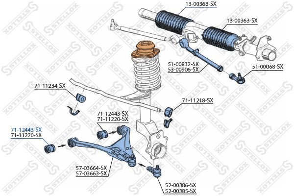 Stellox сайлентблок рычага подвески 71-12443-SX купить,2799