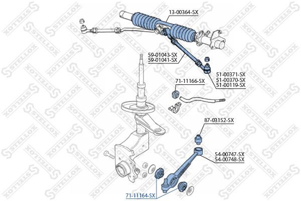 Stellox сайлентблок рычага подвески 71-11164-SX купить,1169