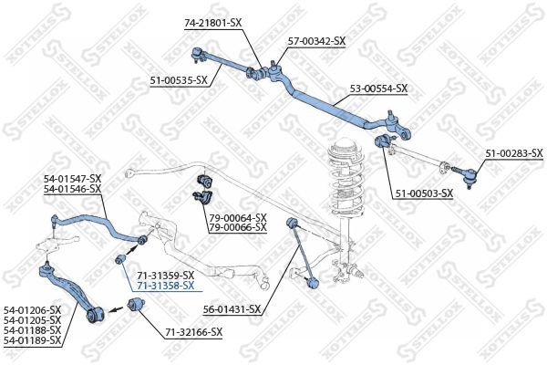 Stellox сайлентблок рычага подвески 71-31358-SX купить,3422