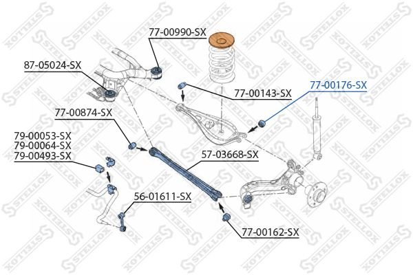 Stellox сайлентблок рычага подвески 77-00176-SX купить,3158