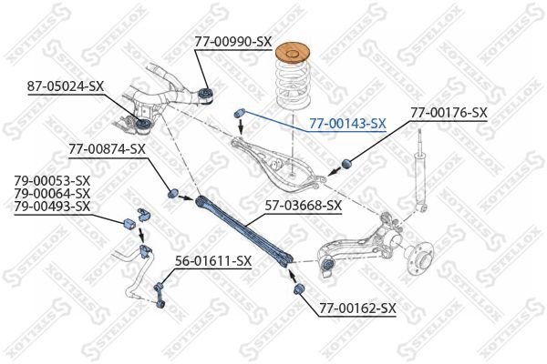 Stellox сайлентблок рычага подвески 77-00143-SX купить,2506