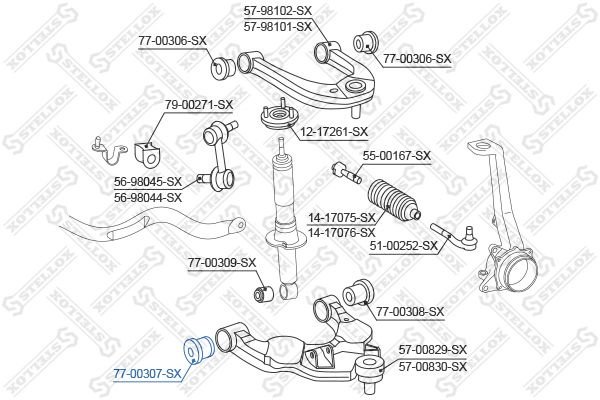Stellox сайлентблок рычага подвески 77-00307-SX купить,4960