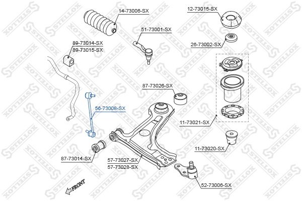 Stellox стойка стабилизатора 5673008SX купить,3466