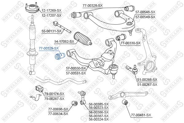 Stellox сайлентблок рычага подвески 77-00329-SX купить,4780