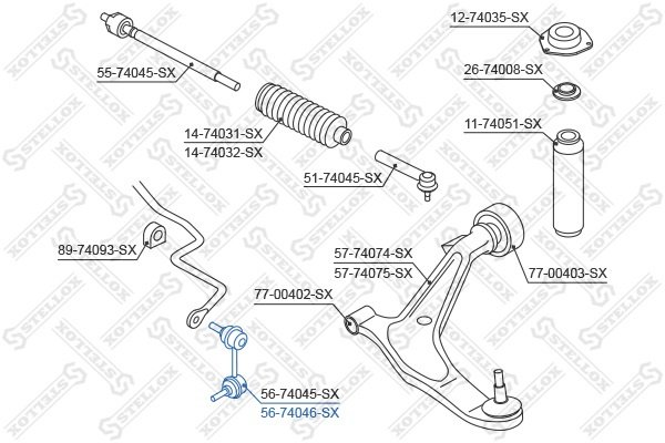 Stellox стойка стабилизатора 5674046SX купить,3480