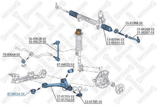 Stellox сайлентблок рычага подвески 87-04024-SX купить,3567
