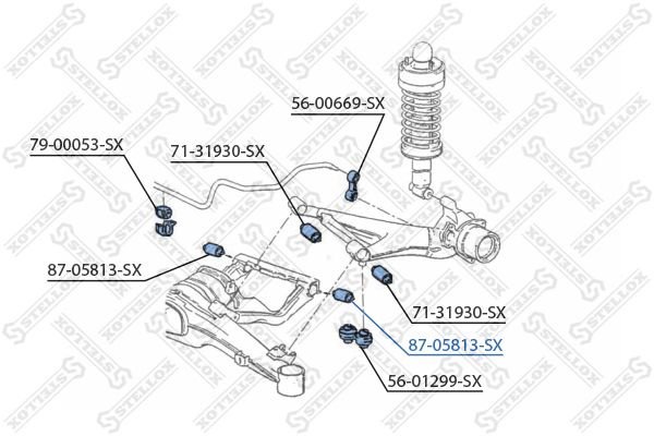 Stellox сайлентблок рычага подвески 8705813SX купить,5661