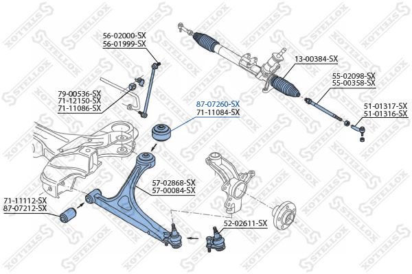 Stellox сайлентблок рычага подвески 87-07260-SX купить,2675