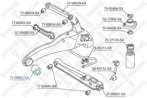 Stellox сайлентблок рычага подвески 77-00662-SX купить,4960