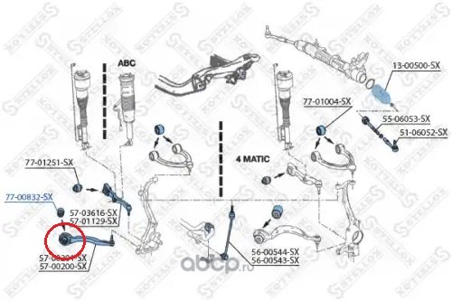 Stellox сайлентблок рычага подвески 77-00832-SX купить,4695