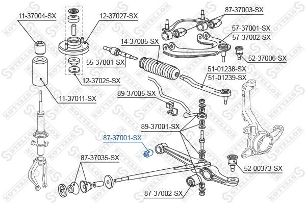 Stellox сайлентблок рычага подвески 87-37001-SX купить,1631