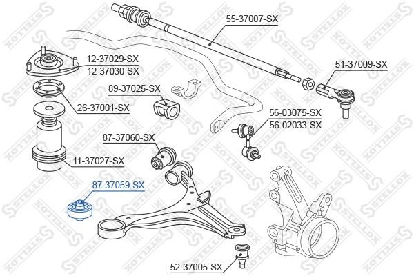 Stellox сайлентблок рычага подвески 87-37059-SX купить,2581