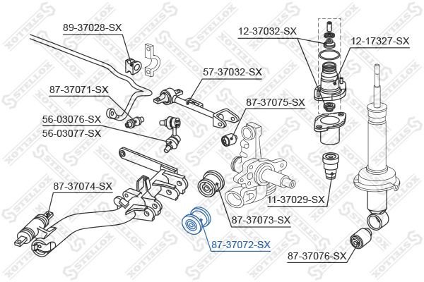 Stellox сайлентблок рычага подвески 87-37072-SX купить,3006