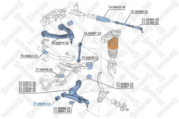 Stellox сайлентблок рычага подвески 77-00959-SX купить,1755