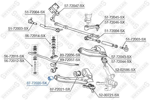 Stellox сайлентблок рычага подвески 87-72020-SX купить,1688