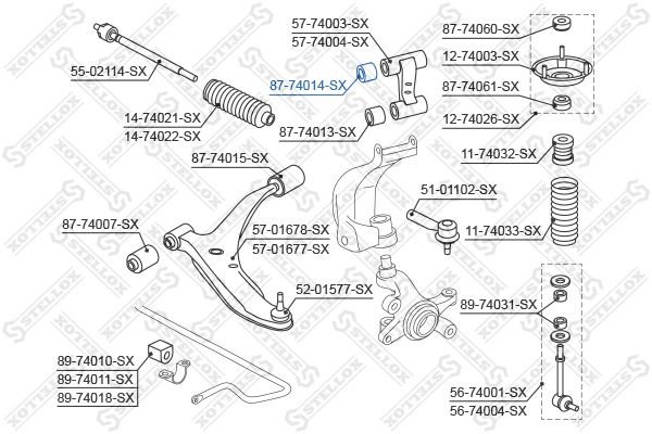 Stellox сайлентблок рычага подвески 87-74014-SX купить,2515