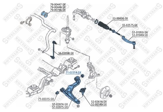Stellox сайлентблок рычага подвески 71-03314-SX купить,3109