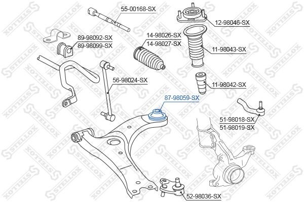 Stellox сайлентблок рычага подвески 87-98059-SX