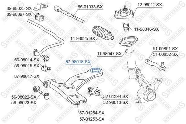 Stellox сайлентблок рычага подвески 87-98018-SX