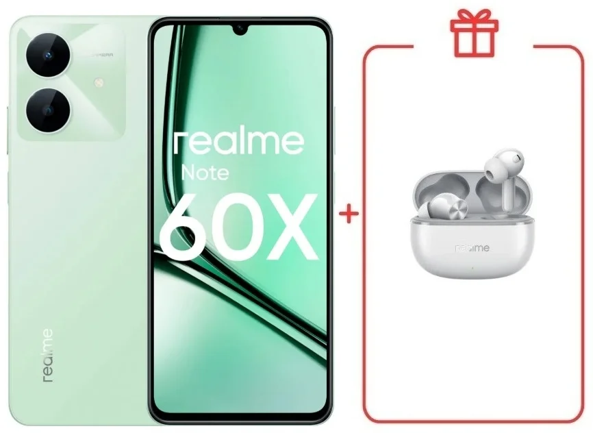 Смартфон Realme Note 60x 4/128GB Wilderness Green + подарок купить,NaN