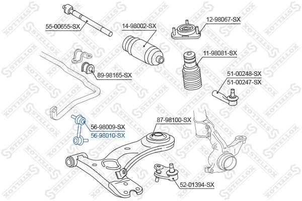 Stellox стойка стабилизатора 5698010SX купить,3149